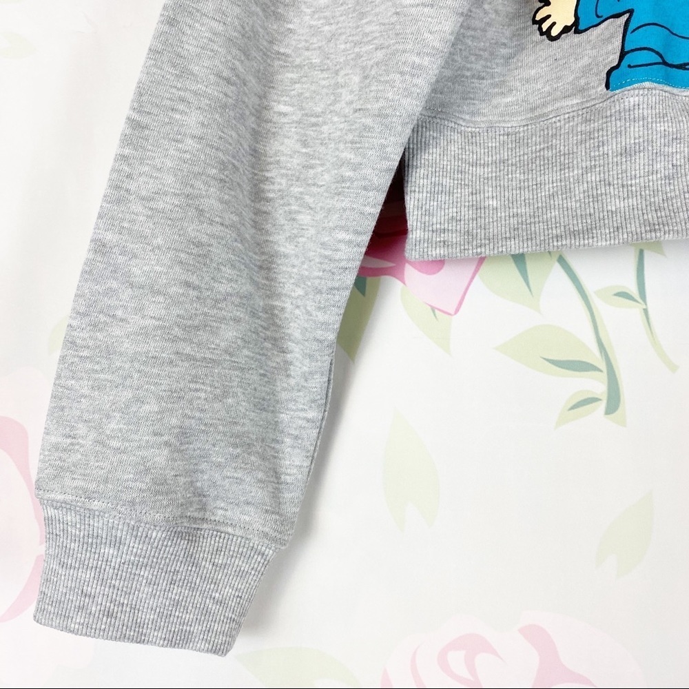 NEW Peanuts Character Gray Pullover Crop Sweater - Picture 3 of 5